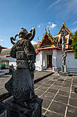 Bangkok Wat Arun - Chinese stile door guardians of the inner side of the second entrance of the Ubosot. 